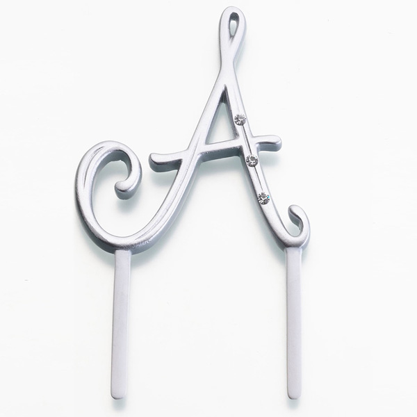 Silver Rhinestone Monogram - Letter "A"