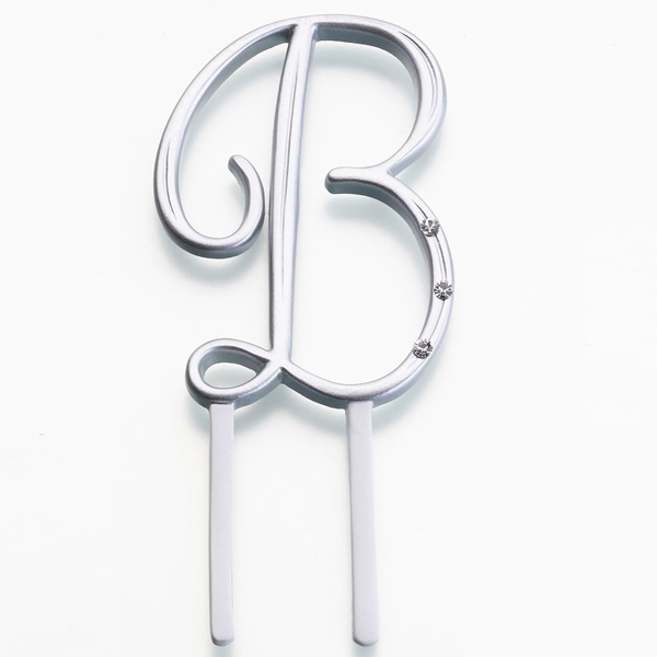 Silver Rhinestone Monogram- Letter "B"